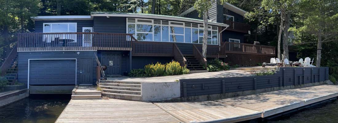 blue skies long lake cottage rental