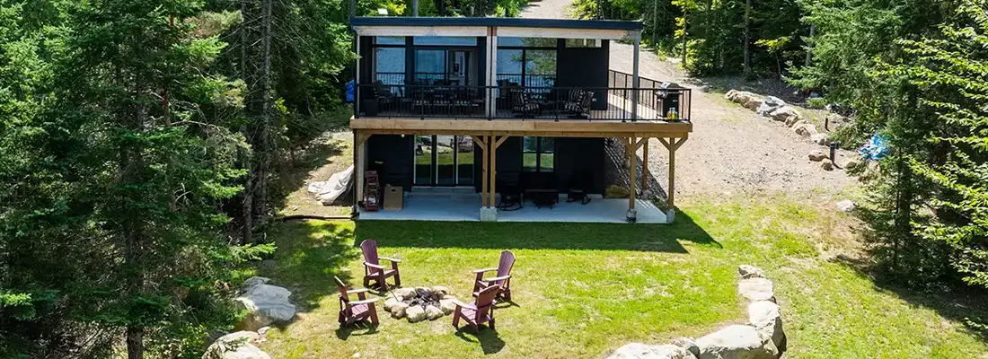 lakeview cottage rental on mirage lake with fire pit and spacious waterfront property
